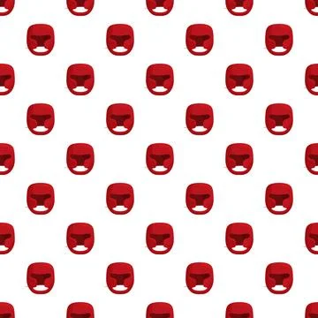 Red boxing headgear pattern on white background Stock Illustration