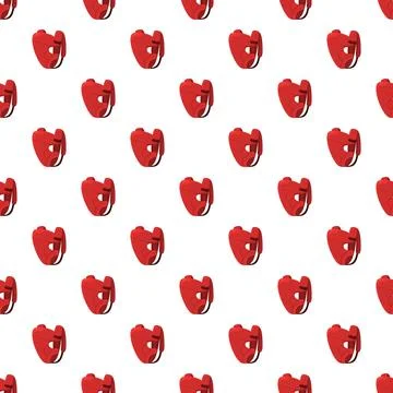 Red boxing headgear seamless pattern for combat sports Stock Illustration