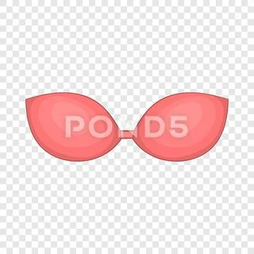 Pink Bra Icon, Cartoon Style Stock Vector - Illustration of