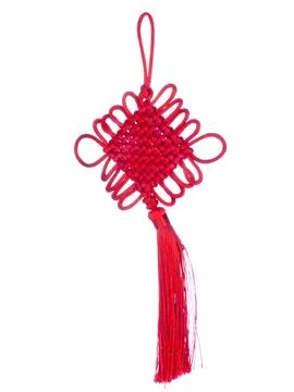 Red braided amulet Stock Photos