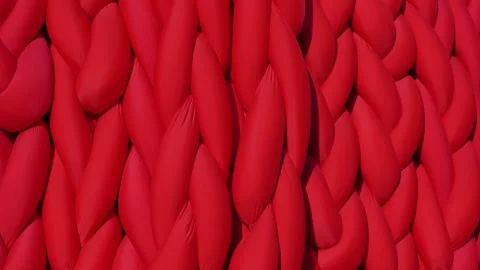Red braids forming a textured background in Moscow Stock Footage 305695547
