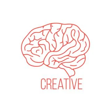 Red brain like creative ideas Stock Illustration