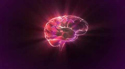 Red brain rotate flare for medical concept Discount period Stock Footage