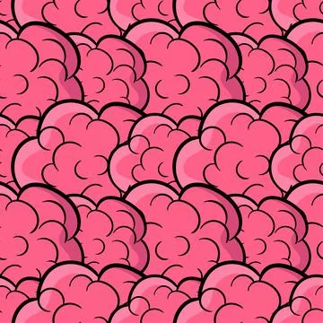 Red brains texture seamless pattern textile print. repeat pattern background  Stock Illustration