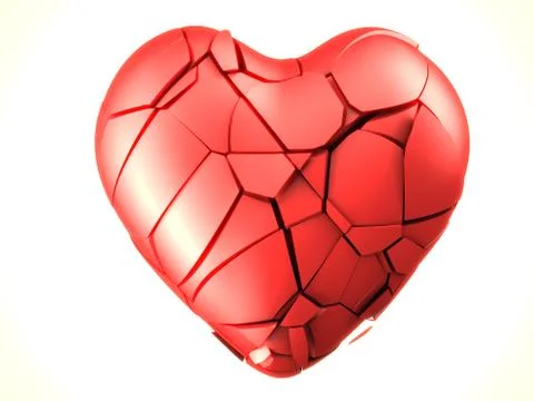 Red breaked heart Stock Illustration