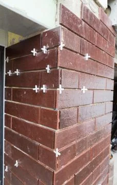 Red brick is attached Stock Photos