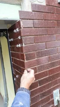 Red brick is attached Stock Photos