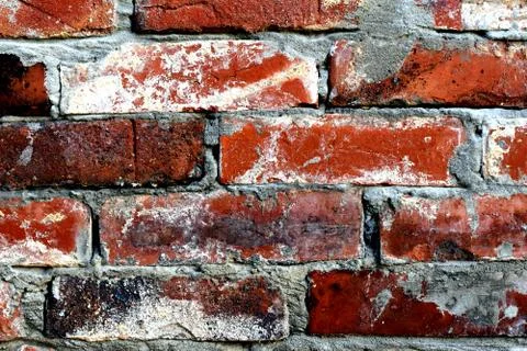 Red brick background, brick wall pattern texture. Design. Stock Photos