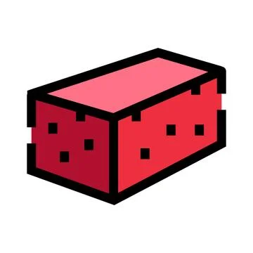 Red brick block icon for construction and building Stock Illustration