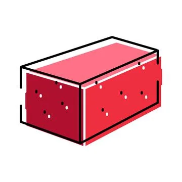 Red brick block representing building material and construction concept Ilustración de archivo