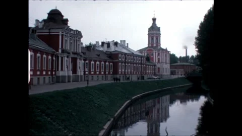 Red Brick Building by Canal Stock Footage 278360471