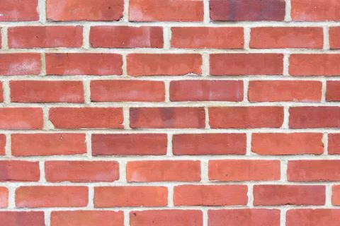 Red brick built wall Foto stock