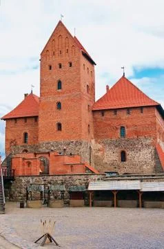 Red brick castle Stock Photos