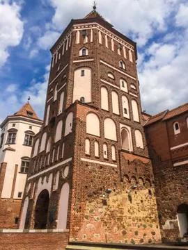 The red brick Castle Tower Stock Photos