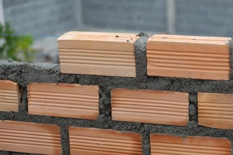 Red brick with concrete Stock Photos