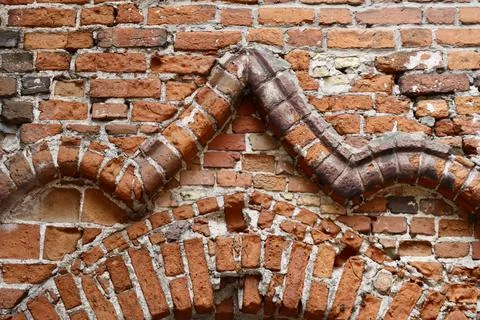 Red brick decoration Stock Photos
