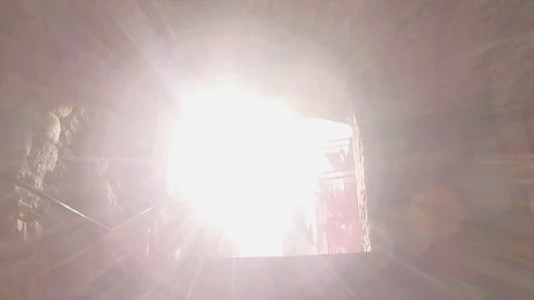 Red brick dome arch in Europe. European narrow streets. Walking on the old town Stock Footage 105686428