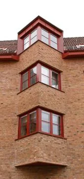 Red brick facade Stock Photos