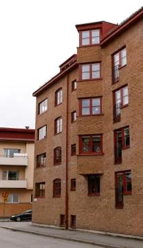 Red brick facade Stock Photos