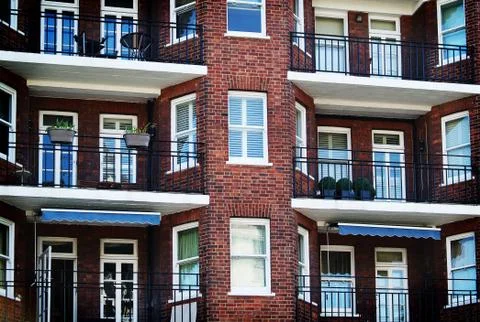 Red brick facade Stock Photos