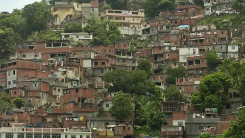Red brick favelas in Buenos Aires Stock Footage 160280717