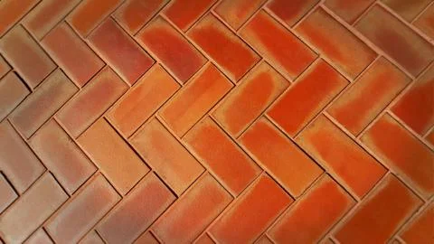 Red brick floor - Geometric Pattern for background Stock Photos