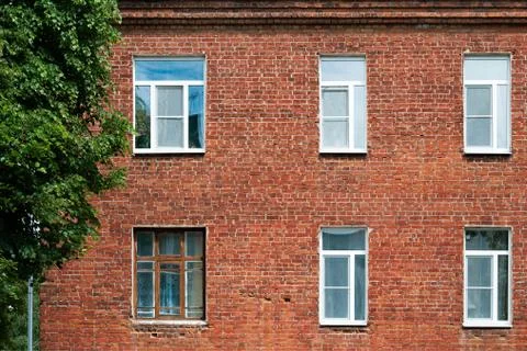 Red brick house. Stock Photos