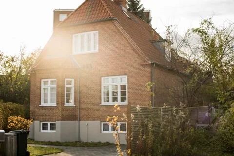 Red brick house Stock Photos