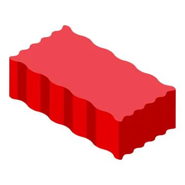 Red brick icon isometric vector. Pile building Ilustración de archivo