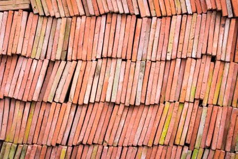 Red brick-lined sheet background and texture Foto stock