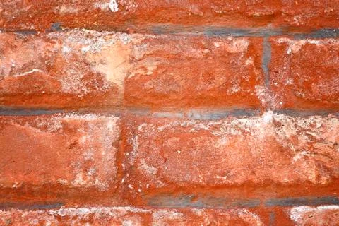 Red brick in old wall Foto stock
