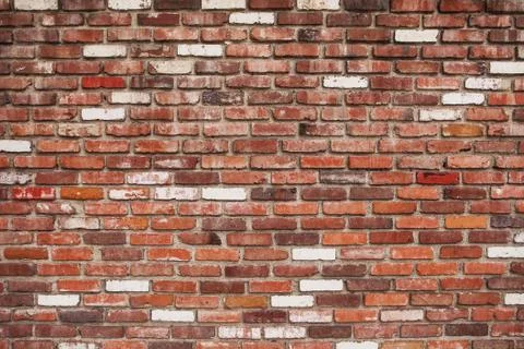 Red brick old wall texture grunge background Stock Photos