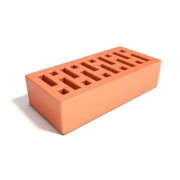 Red brick with rectangular holes. 3D Ilustración de archivo