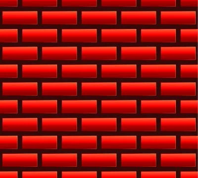 Red brick seamless pattern, background. Vector graphics. Stock Illustration
