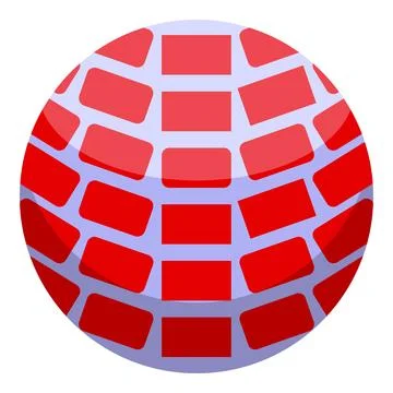 Red brick sphere rotating in space representing global network Stock Illustration