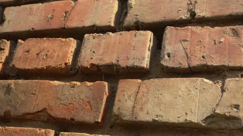 Red Brick Surface Slider Shot Stock Footage 136689538