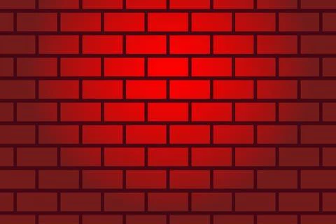 Red brick tile wall background vector illustration. Stock Illustration