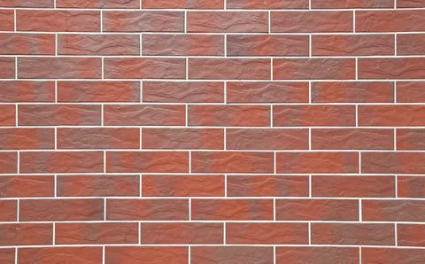Red Brick Tile Wall, Clean Modern Masonry Texture, Design and Architecture Stock Photos