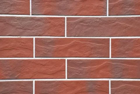 Red Brick Tile Wall, Clean Modern Masonry Texture, Design and Architecture Stock Photos