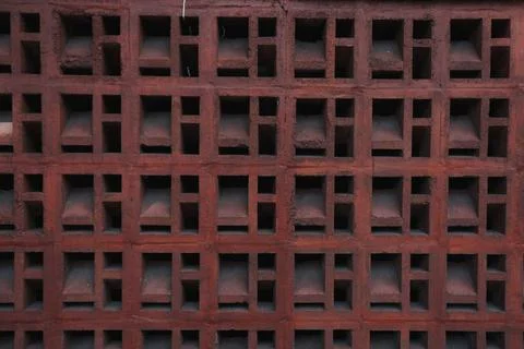 Red brick wall for architectural or urban themes house exterior, background.. Stock Photos
