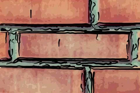 Red brick wall background Stock Illustration