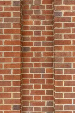 Red brick wall background outside of the building, London, UK. Stock-Fotos