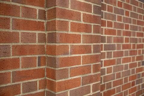 Red brick wall background outside of the building, London, UK. 스톡 사진