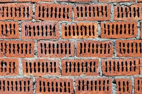 Red brick wall as background. Foto stock