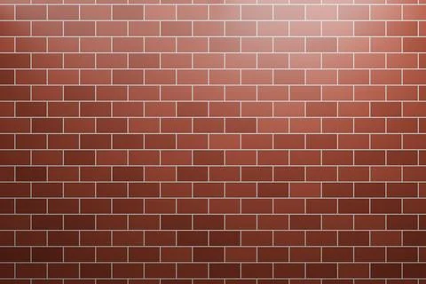 Red brick wall background with soft light illumination Stockillustratie