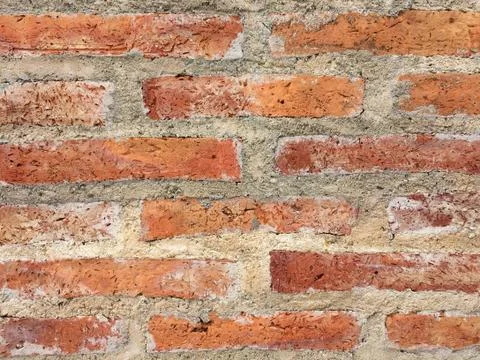 Red brick wall background texture close up Stock Photos