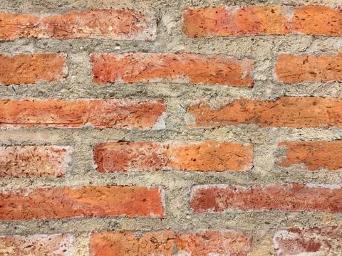 Red brick wall background texture close up Stock Photos
