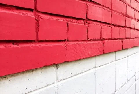 Red brick wall background, texture, the colors of the Polish flag Stock Photos