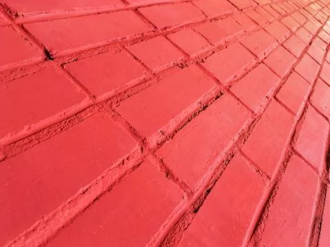 Red brick wall background, texture, the colors of the Polish flag Foto stock