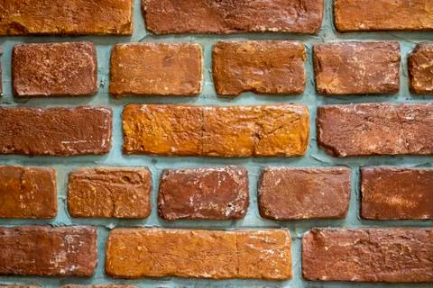 Red brick wall background, texture. Nobody Stock Photos